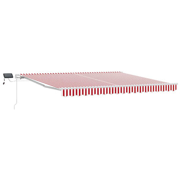 vidaXL Einziehbare Markise mit Rot und Weiß 400 x 300 cm Stoff