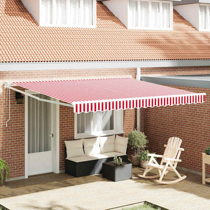 vidaXL Einziehbare Markise Rot und Weiß 400 x 300 cm