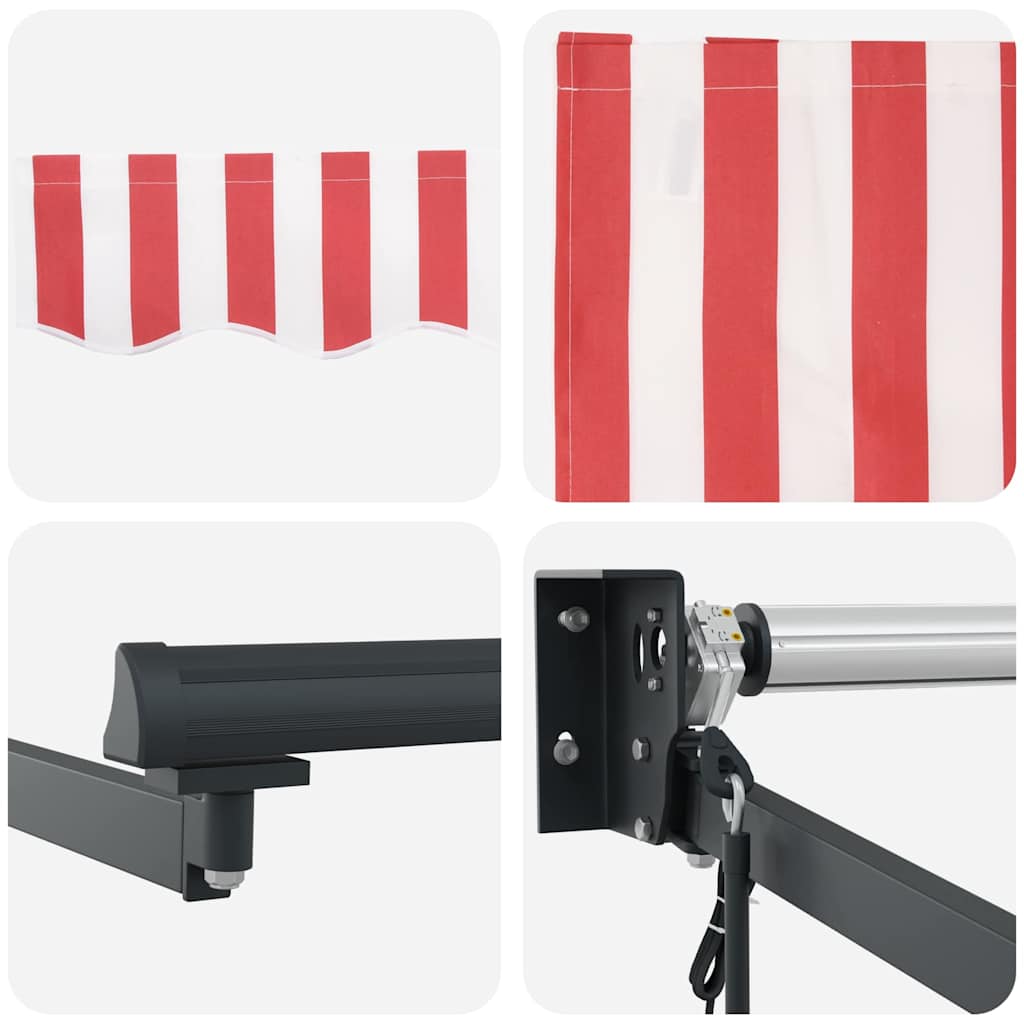 vidaXL Einziehbare Markise Rot und Weiß 400 × 300 cm