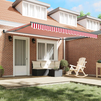 vidaXL Einziehbare Markise Rot und Weiß 400 × 300 cm