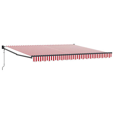 vidaXL Einziehbare Markise Rot und Weiß 400 × 300 cm