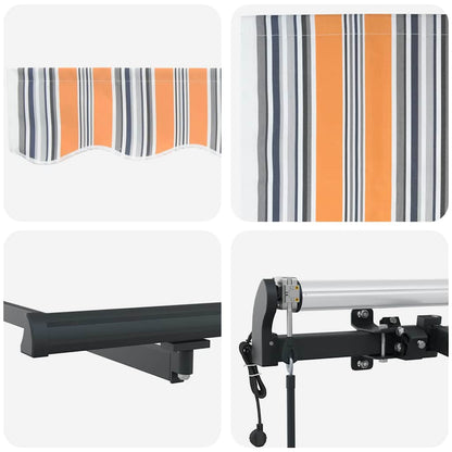 vidaXL Einziehbare Markise Mehrfarbig 400 x 300 cm Stoff und Aluminium