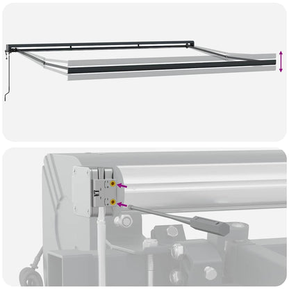 Markise Mehrfarbig 400 x 300 cm Polyester und Aluminium