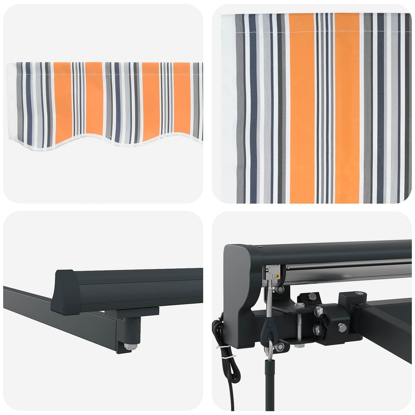 vidaXL Einziehbare Markise Blau und Orange 400 x 300 cm