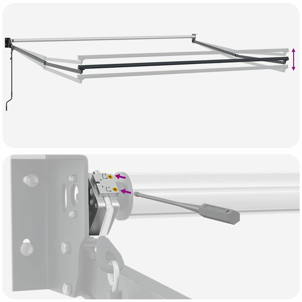 vidaXL Einziehbare Markise Mehrfarbig 400 × 300 cm Stoff