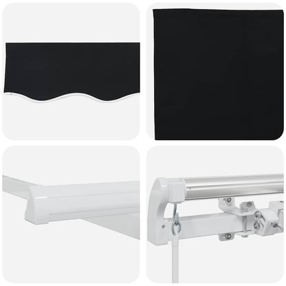 vidaXL Markise Schwarz Polyester und Metall