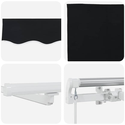 vidaXL Einziehbare Markise Schwarz 400 x 300 cm Stoff und Stahl