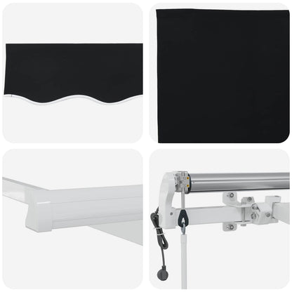 vidaXL Einziehbare Markise Schwarz 400 x 300 cm Stoff
