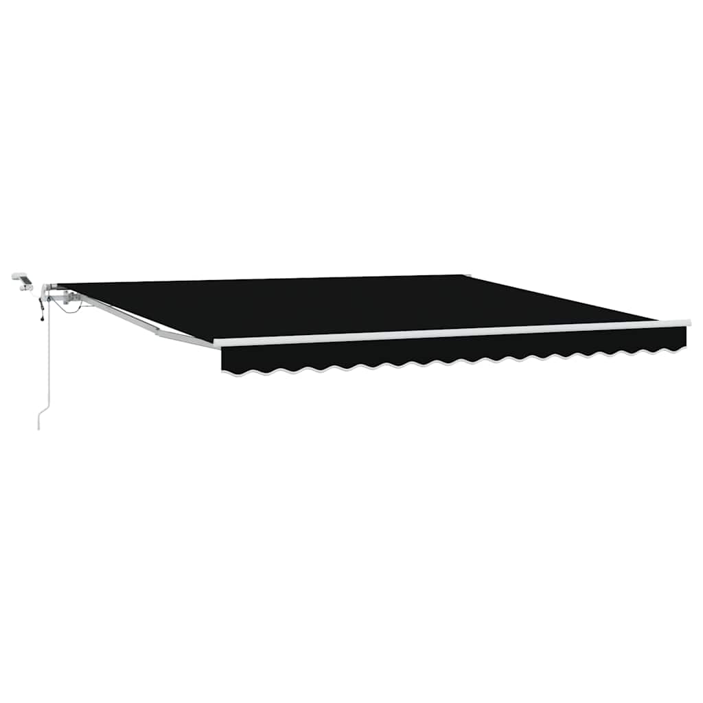 vidaXL Einziehbare Markise Schwarz 400 x 300 cm Polyester und Metall