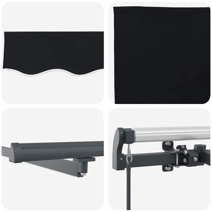 vidaXL Einziehbare Markise Schwarz 400 x 300 cm Stoff