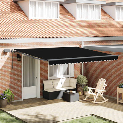 vidaXL Einziehbare Markise Schwarz 400 x 300 cm Stoff