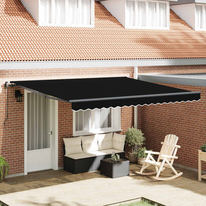 vidaXL Einziehbare Markise Schwarz 400 x 300 cm Stoff und Aluminium