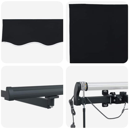 vidaXL Markisenstoff mit Schwarz 400 x 300 cm Polyester