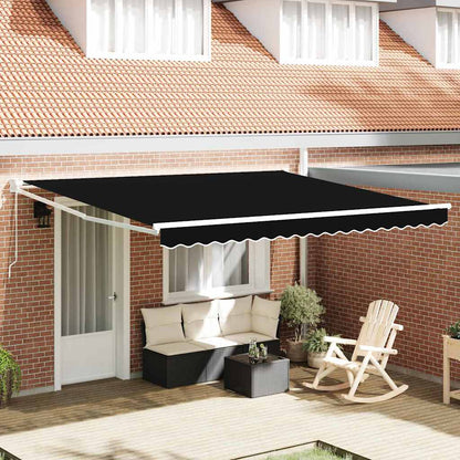 vidaXL Einziehbare Markise Schwarz 400 × 300 cm Polyester und Metall