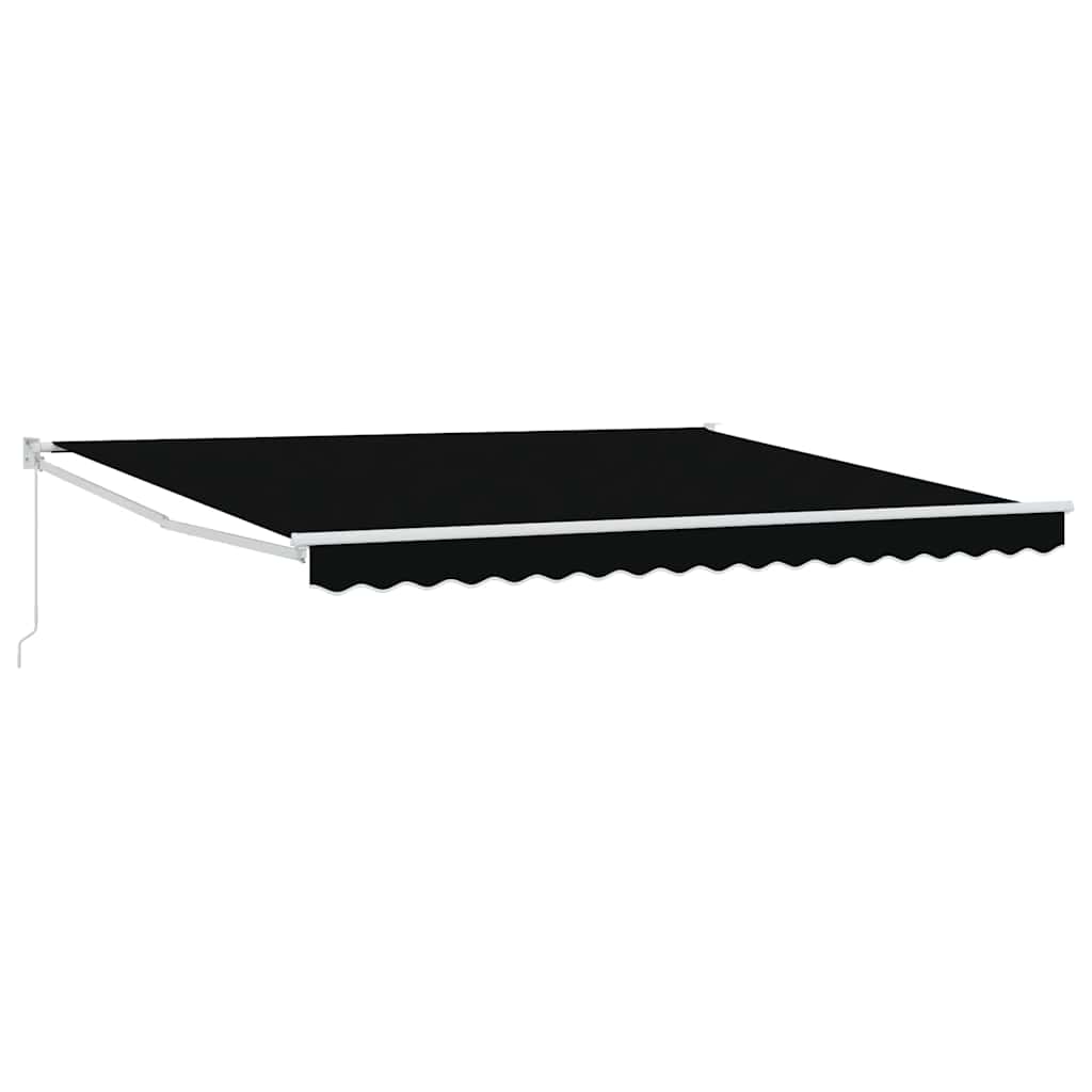 vidaXL Einziehbare Markise Schwarz 400 × 300 cm Polyester und Metall