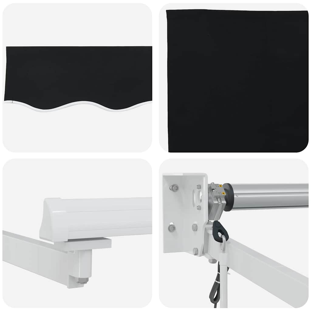 vidaXL Einziehbare Markise Schwarz 400 x 300 cm