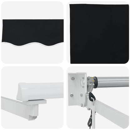 vidaXL Einziehbare Markise Schwarz 400 x 300 cm