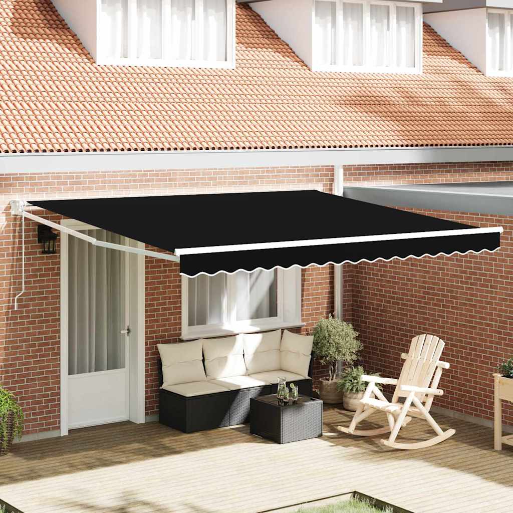 vidaXL Einziehbare Markise Schwarz 400 x 300 cm