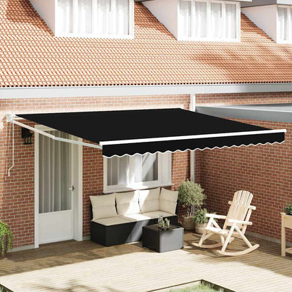 vidaXL Einziehbare Markise Schwarz 400 x 300 cm