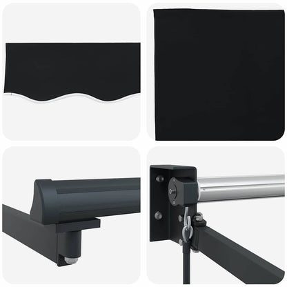 vidaXL Einziehbare Markise Schwarz 400 x 300 cm