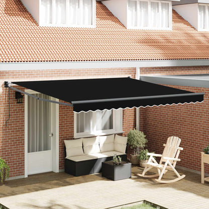 vidaXL Einziehbare Markise Schwarz 400 × 300 cm Polyester und Metall