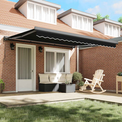 vidaXL Markise Schwarz 400 x 300 cm Polyester und Aluminium