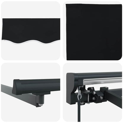 vidaXL Einziehbare Markise Schwarz 400 x 300 cm Polyester und Metall
