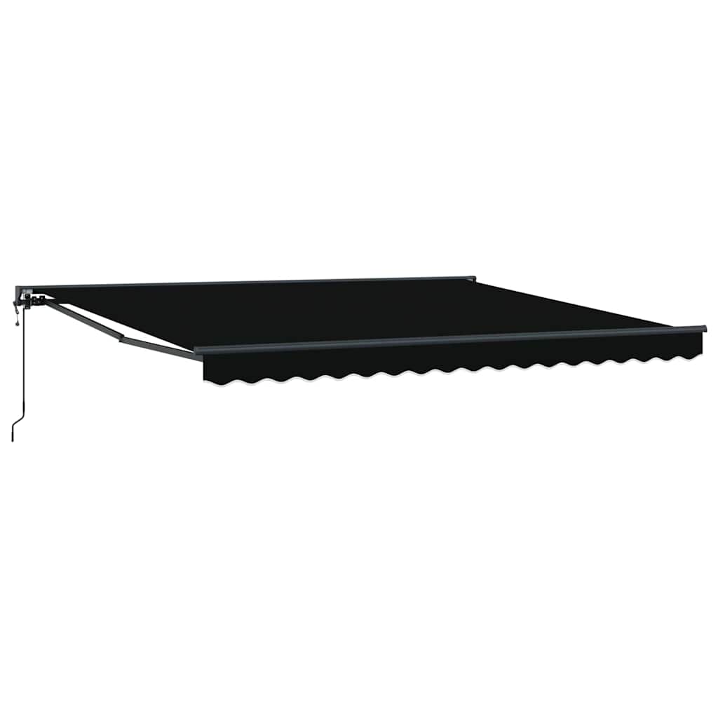 vidaXL Einziehbare Markise Schwarz 400 x 300 cm Polyester und Metall