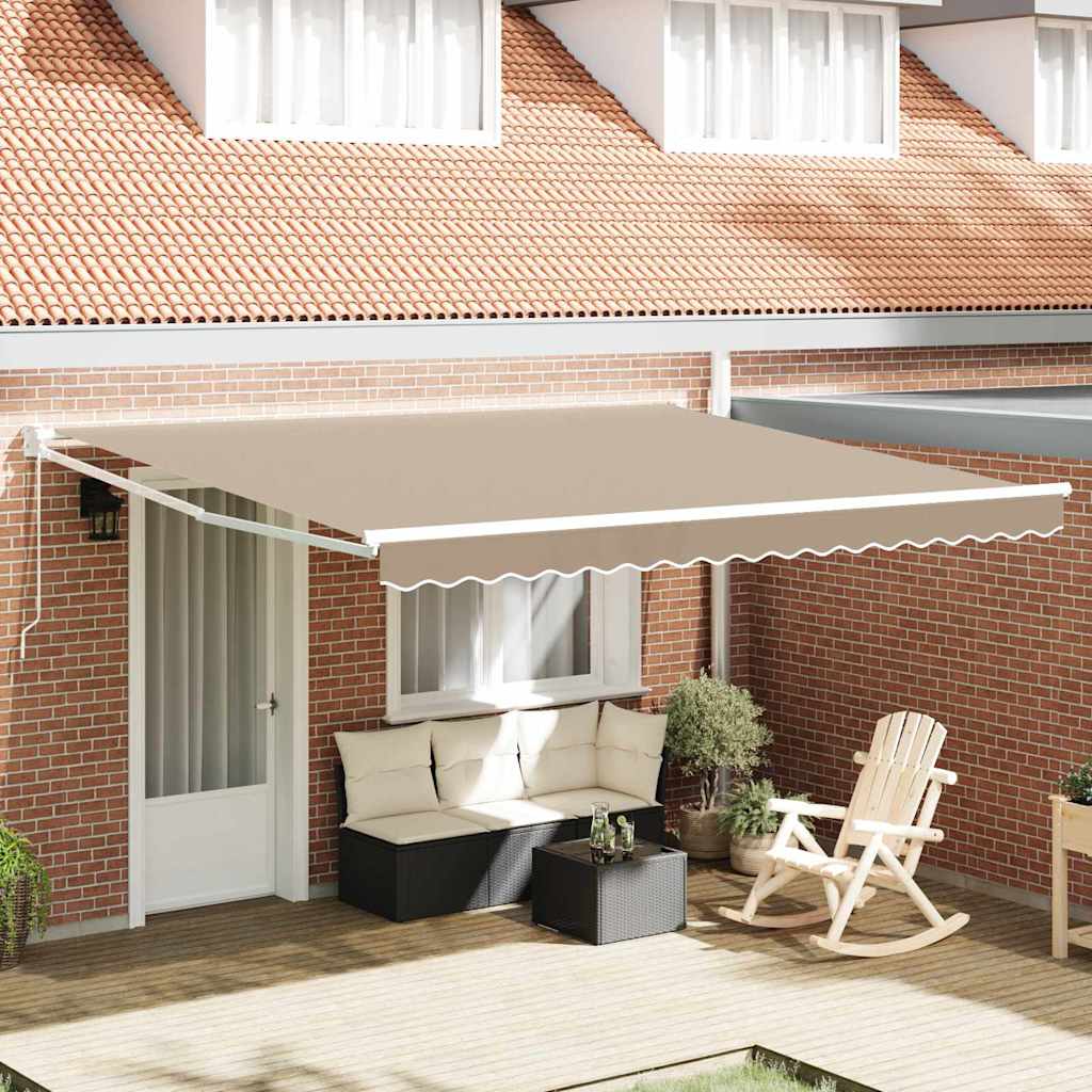 vidaXL Einziehbare Markise Beige 400 × 300 cm Polyester und Metall