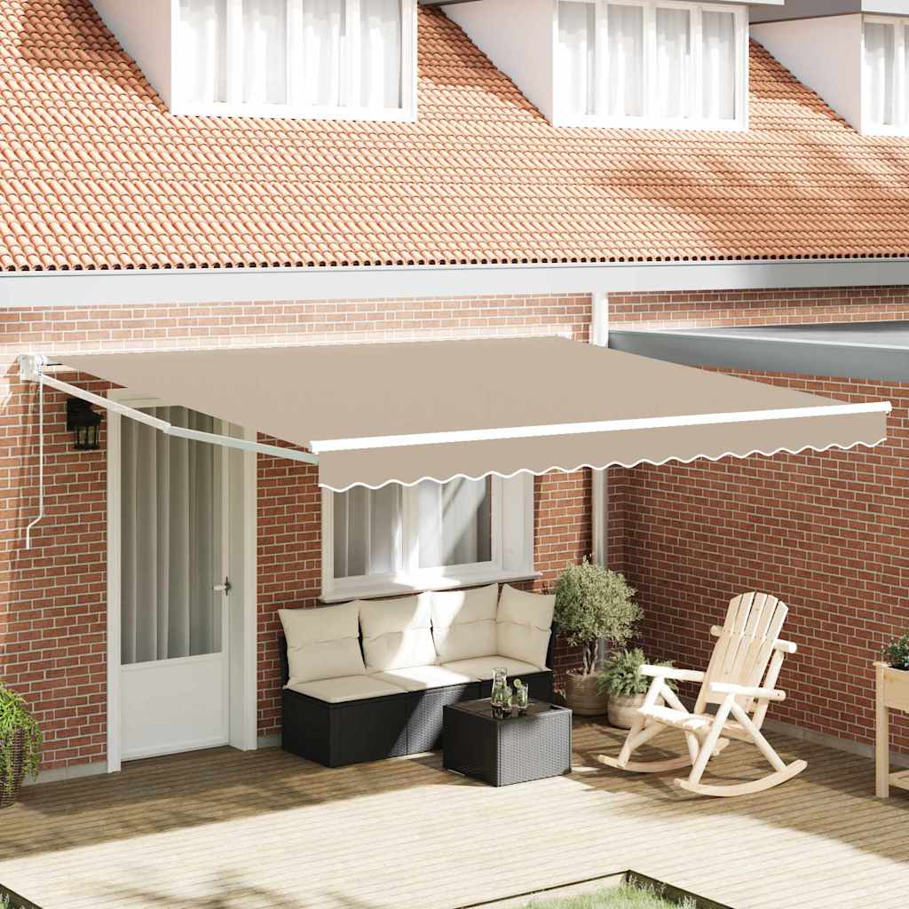vidaXL Einziehbare Markise Beige 400 x 300 cm Polyester und Aluminium