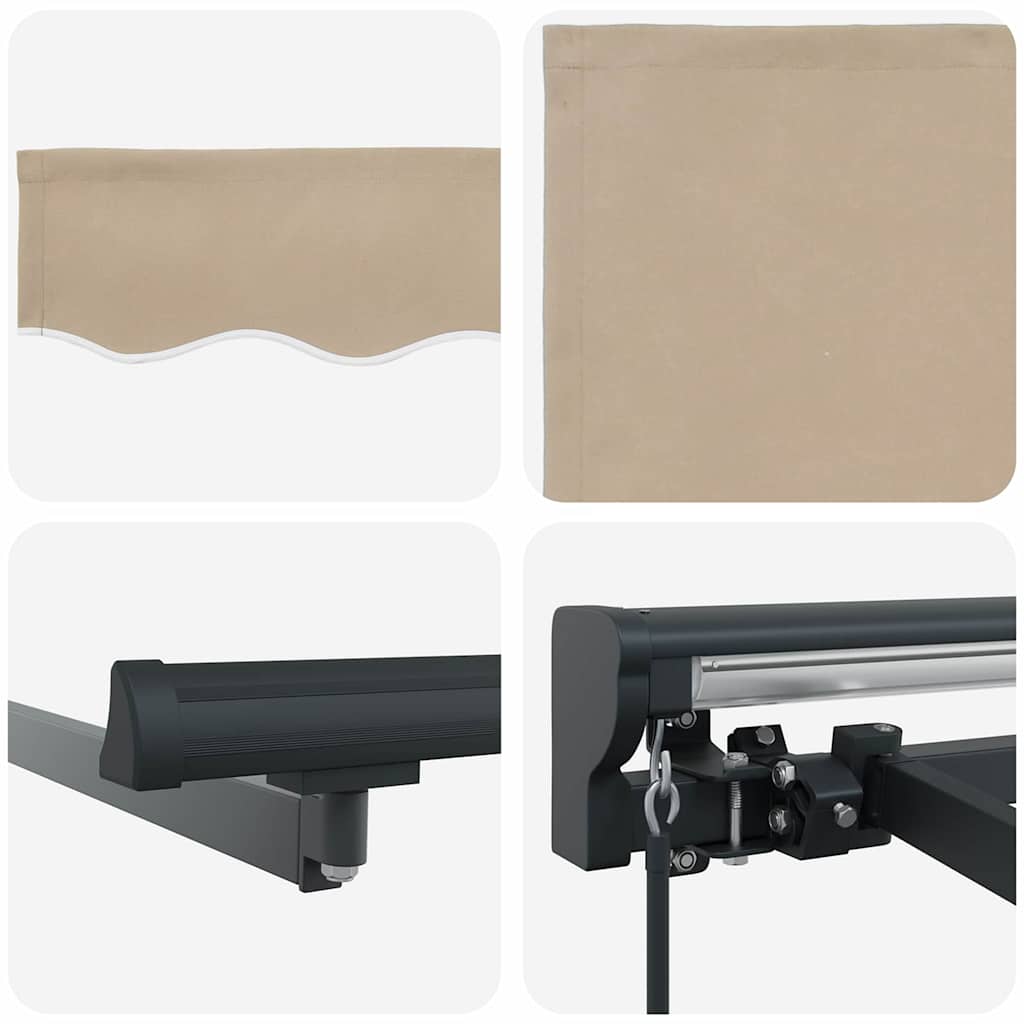vidaXL Einziehbare Markise Beige 400 x 300 cm Polyester und Metall