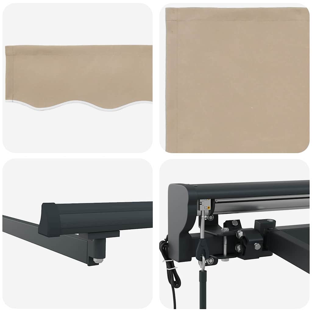 vidaXL Einziehbare Markise Beige 400 x 300 cm Polyester und Metall