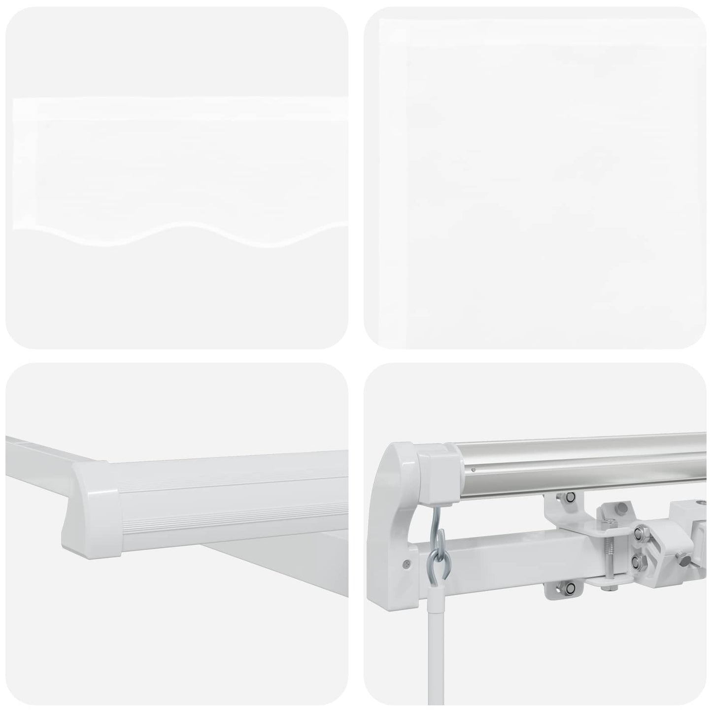 vidaXL Einziehbare Markise Weiß 400 x 300 cm Polyester und Aluminium