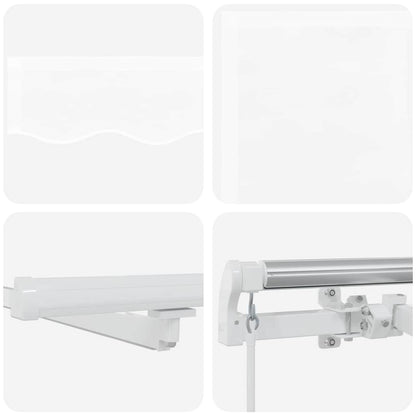 vidaXL Einziehbare Markise Weiß 400 x 300 cm Stoff und Stahl