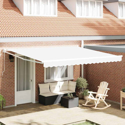 vidaXL Einziehbare Markise Weiß 400 × 300 cm Polyester und Metall