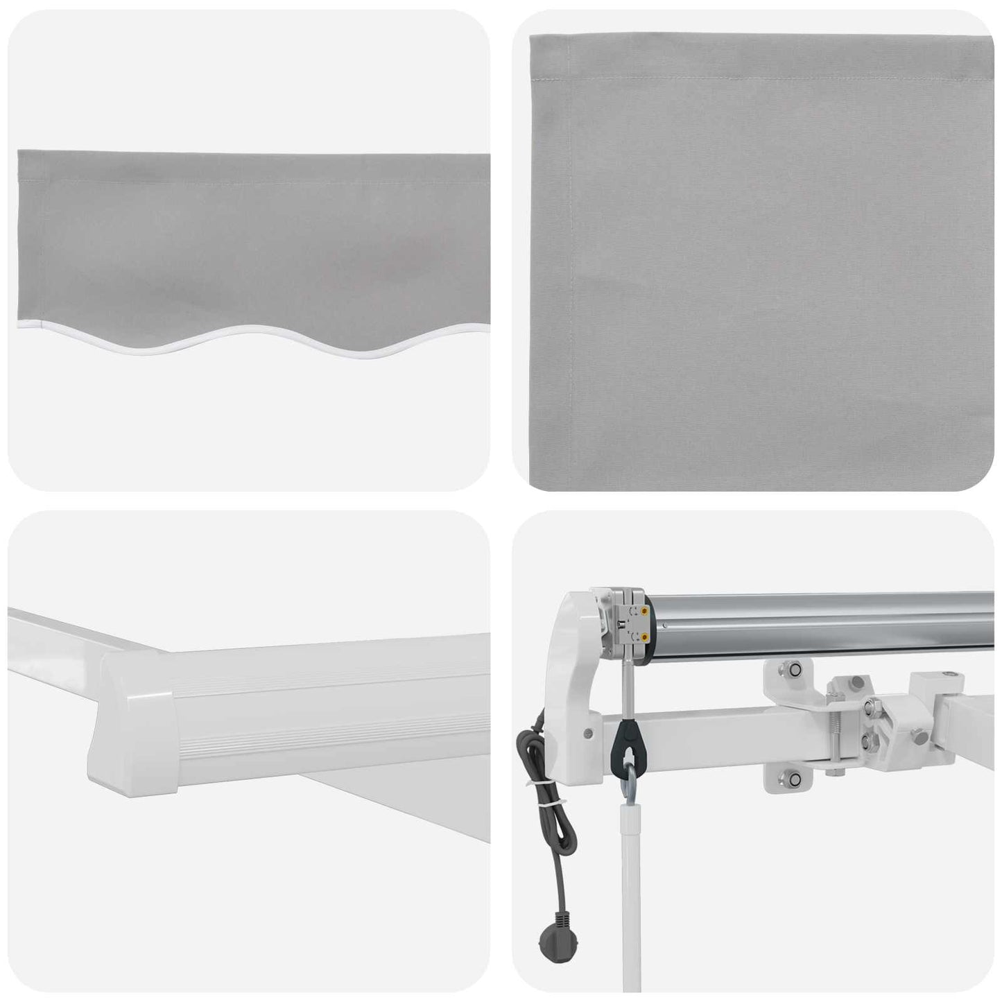 vidaXL Einziehbare Markise Hellgrau 400 x 300 cm Stoff
