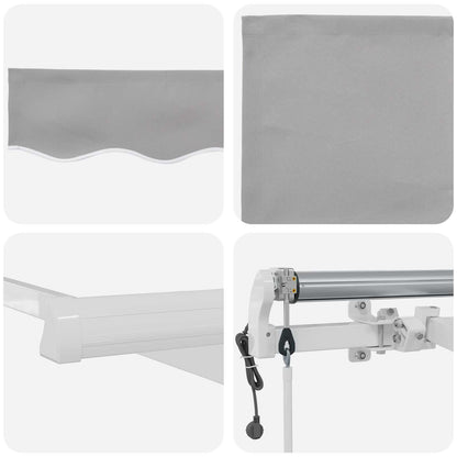 vidaXL Einziehbare Markise Hellgrau 400 x 300 cm Stoff