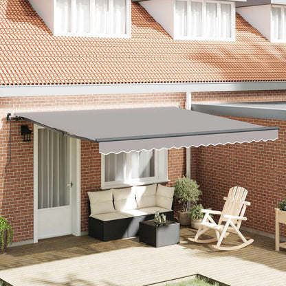 vidaXL Einziehbare Markise Hellgrau 400 x 300 cm Polyester und Stahl