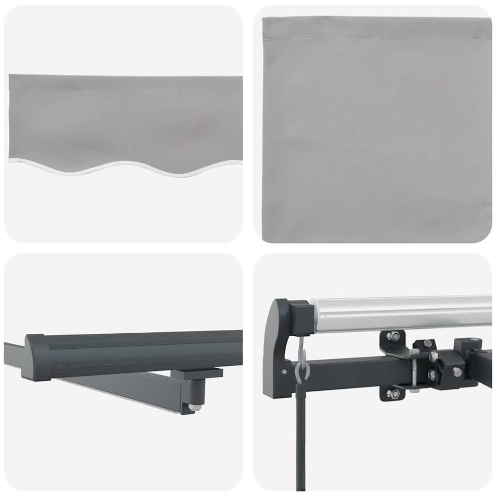 vidaXL Einziehbare Markise Hellgrau 400 x 300 cm Stoff