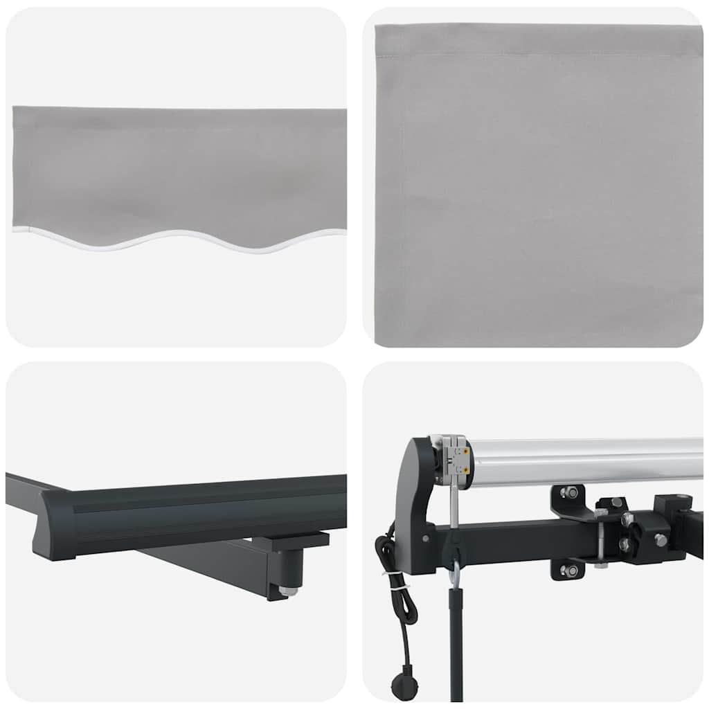 vidaXL Einziehbare Markise Hellgrau 400 x 300 cm Stoff und Aluminium