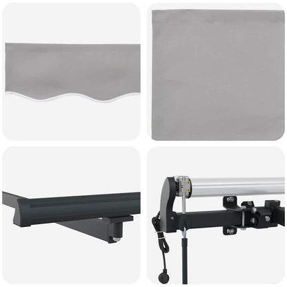 vidaXL Einziehbare Markise Hellgrau 400 x 300 cm Stoff und Aluminium