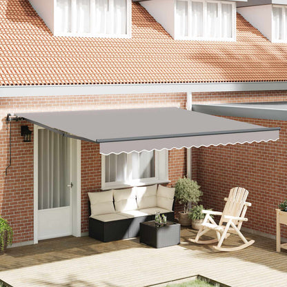vidaXL Einziehbare Markise Hellgrau 400 x 300 cm Stoff und Aluminium