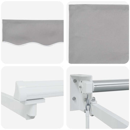 vidaXL Einziehbare Markise Hellgrau 400 × 300 cm Polyester und Metall