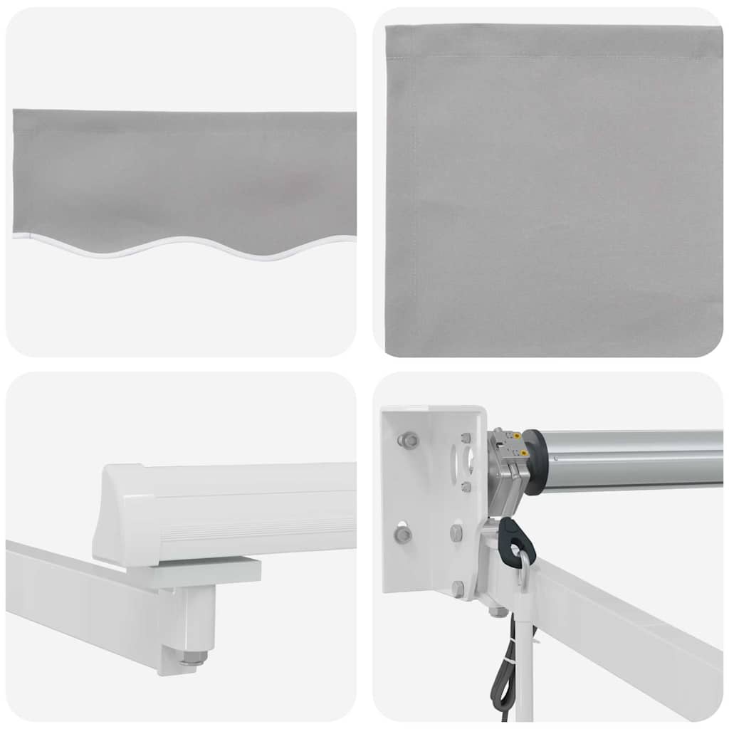 vidaXL Einziehbare Markise Hellgrau 400 x 300 cm Stoff