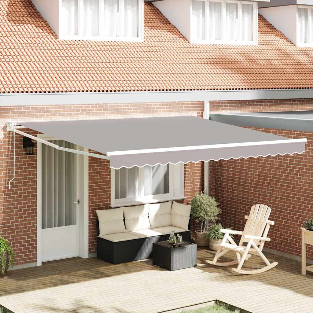 vidaXL Einziehbare Markise Hellgrau 400 x 300 cm Stoff