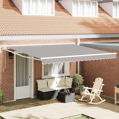 vidaXL Einziehbare Markise Hellgrau 400 x 300 cm Stoff