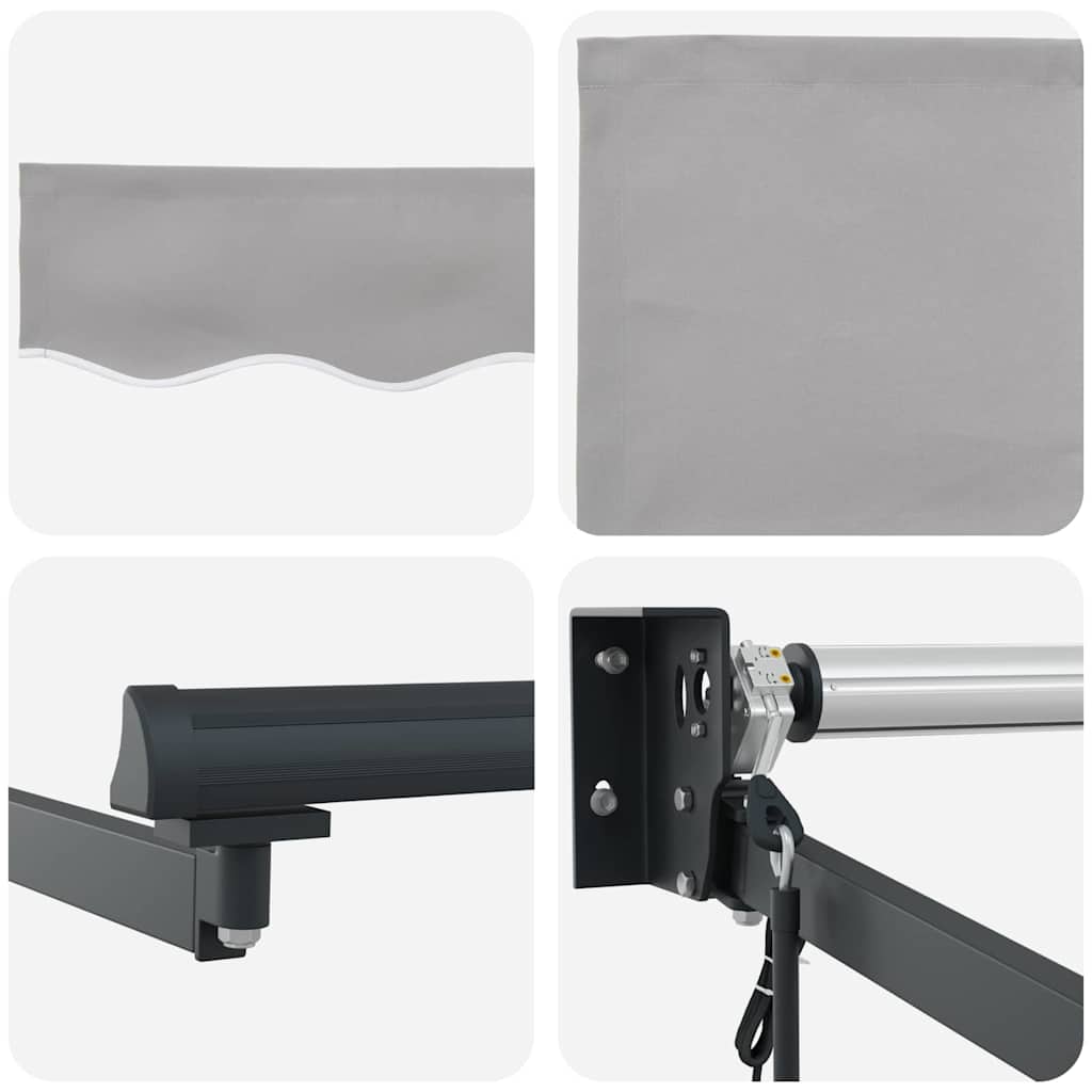 vidaXL Einziehbare Markise Hellgrau 400 × 300 cm Polyester und Metall