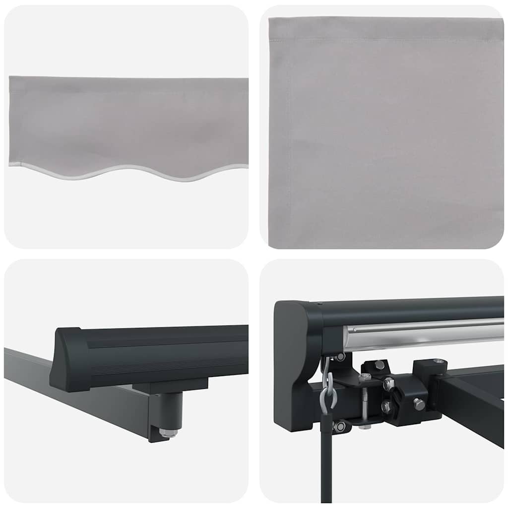 vidaXL Einziehbare Markise Hellgrau 400 x 300 cm Polyester und Metall