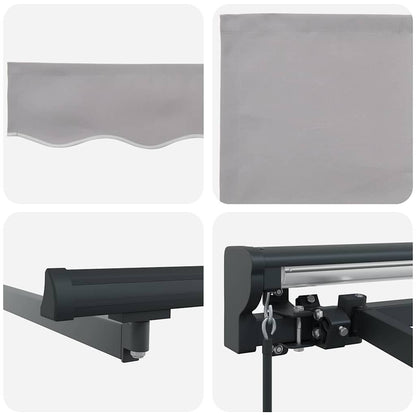 vidaXL Einziehbare Markise Hellgrau 400 x 300 cm Polyester und Metall
