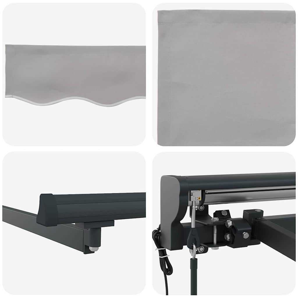 vidaXL Einziehbare Markise Hellgrau 400 x 300 cm Polyester und Metall